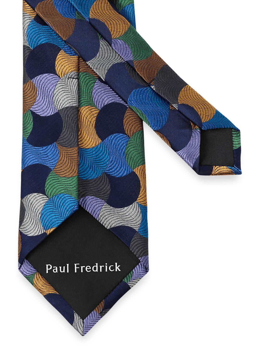 Geometric Woven Silk Tie - Multi Product Image