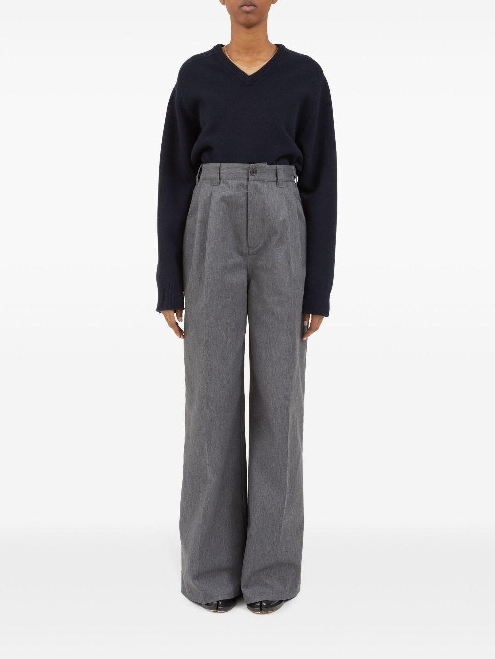 pleat-detailed twill trousers Product Image