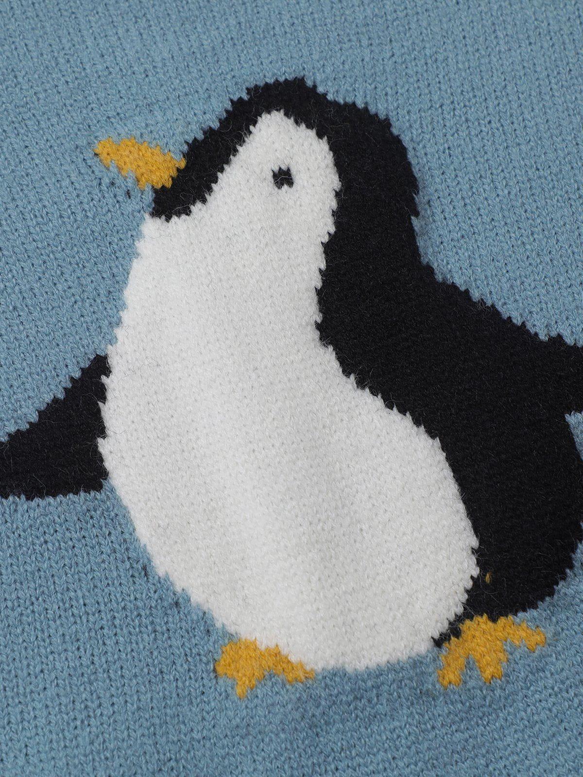 Aelfric Eden Cute Penguin Cropped Sweater Female Product Image