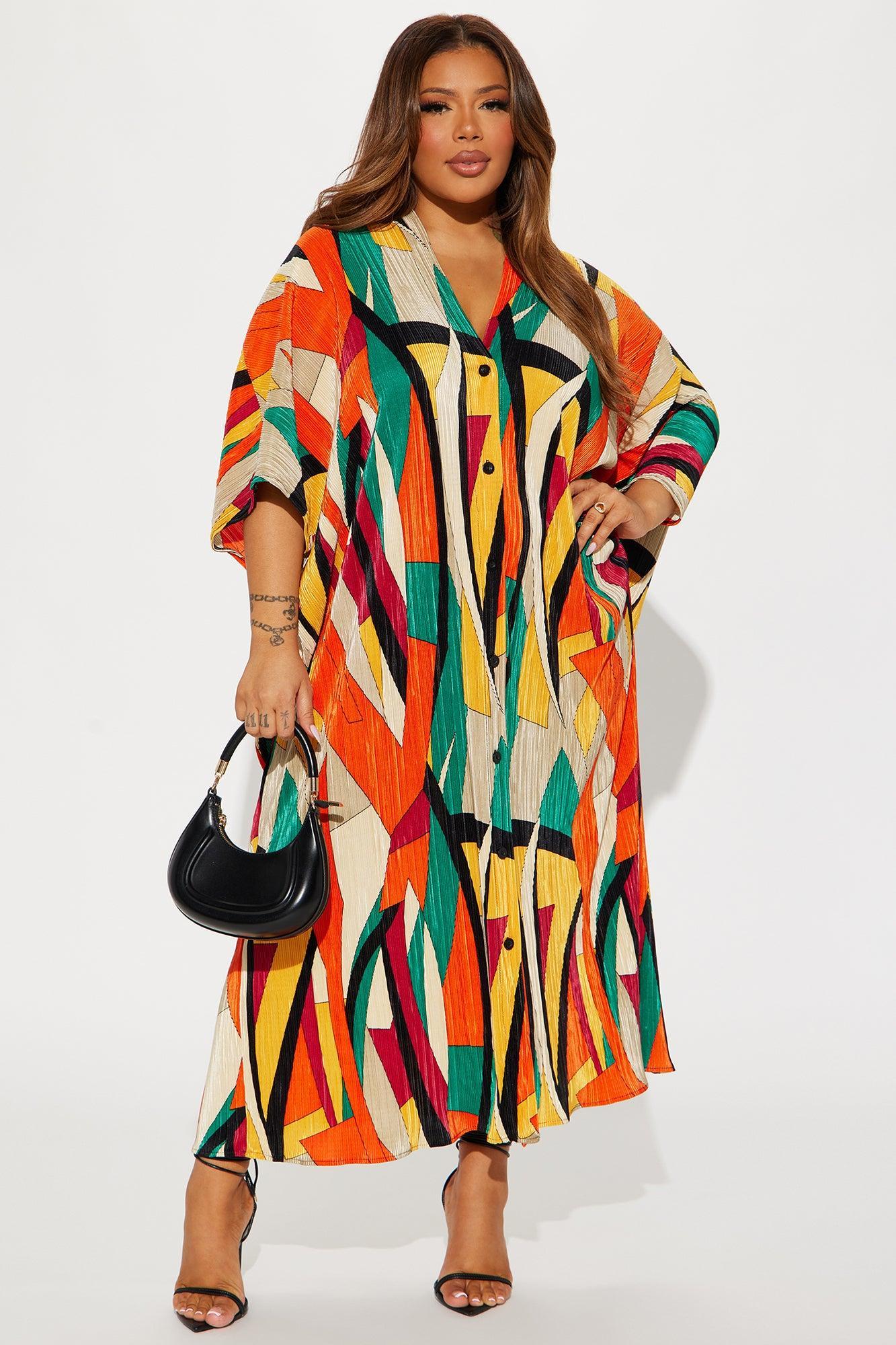 Isa Plisse Maxi Dress - Multi Color Product Image
