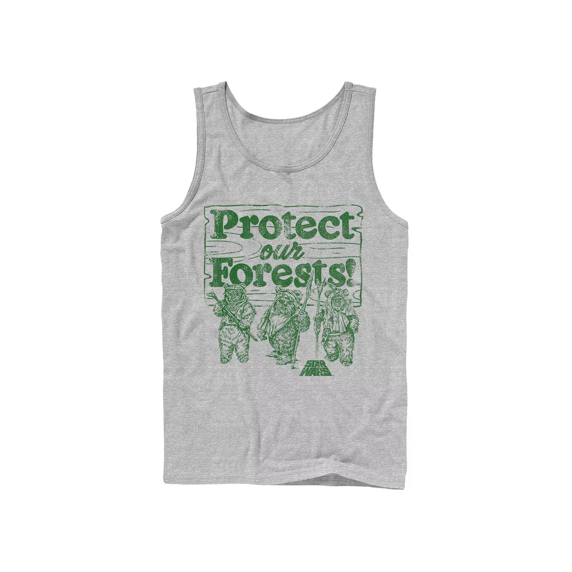 Men's Star Wars Ewoks Protect Our Forests Camp Tank Top, Size: Large, Athletic Grey Product Image