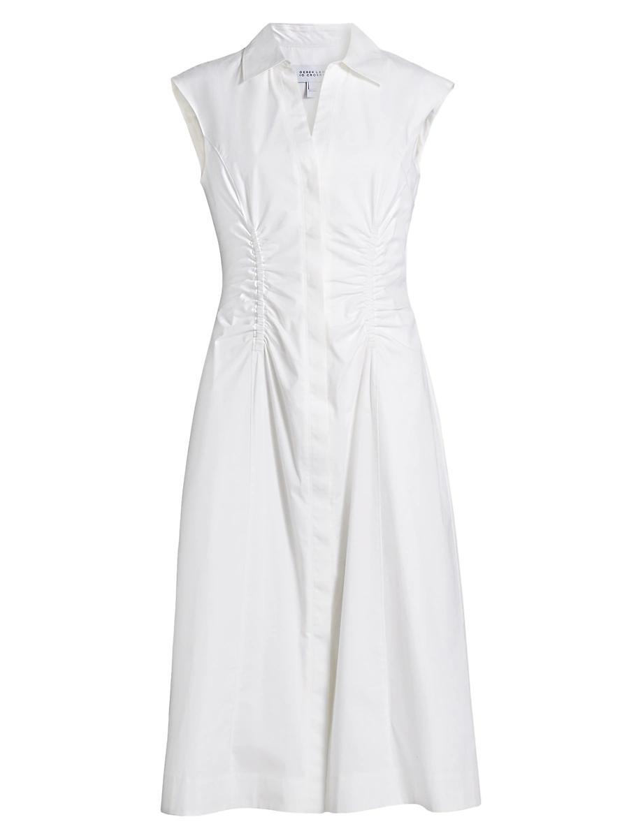 Womens Poplin Ruched Midi-Shirtdress Product Image