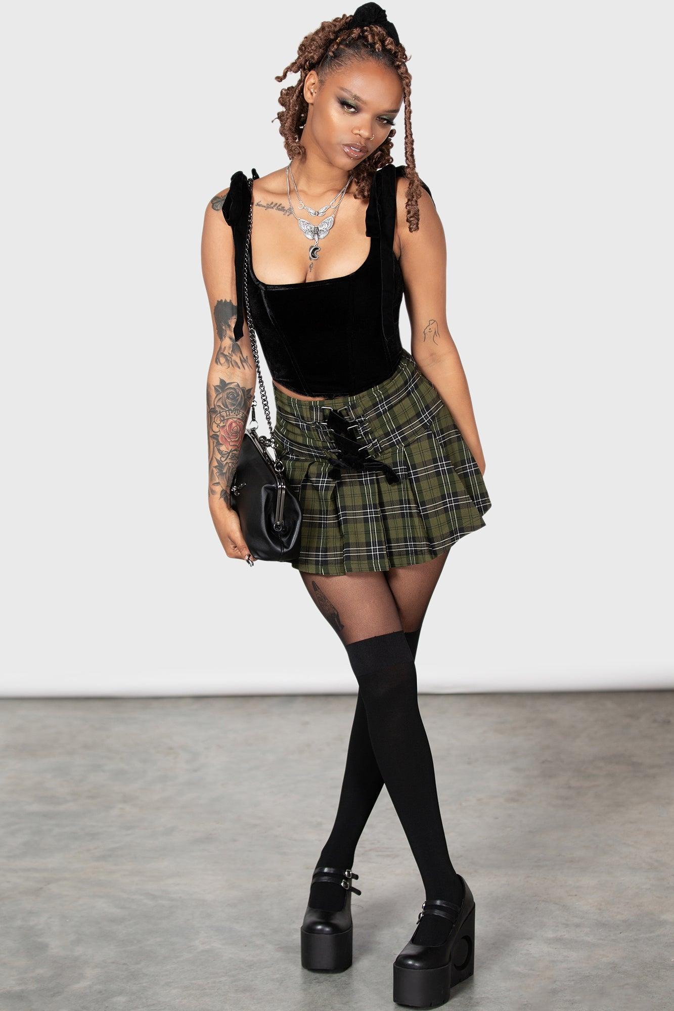Dark Canopy Pleated Skirt Female Product Image