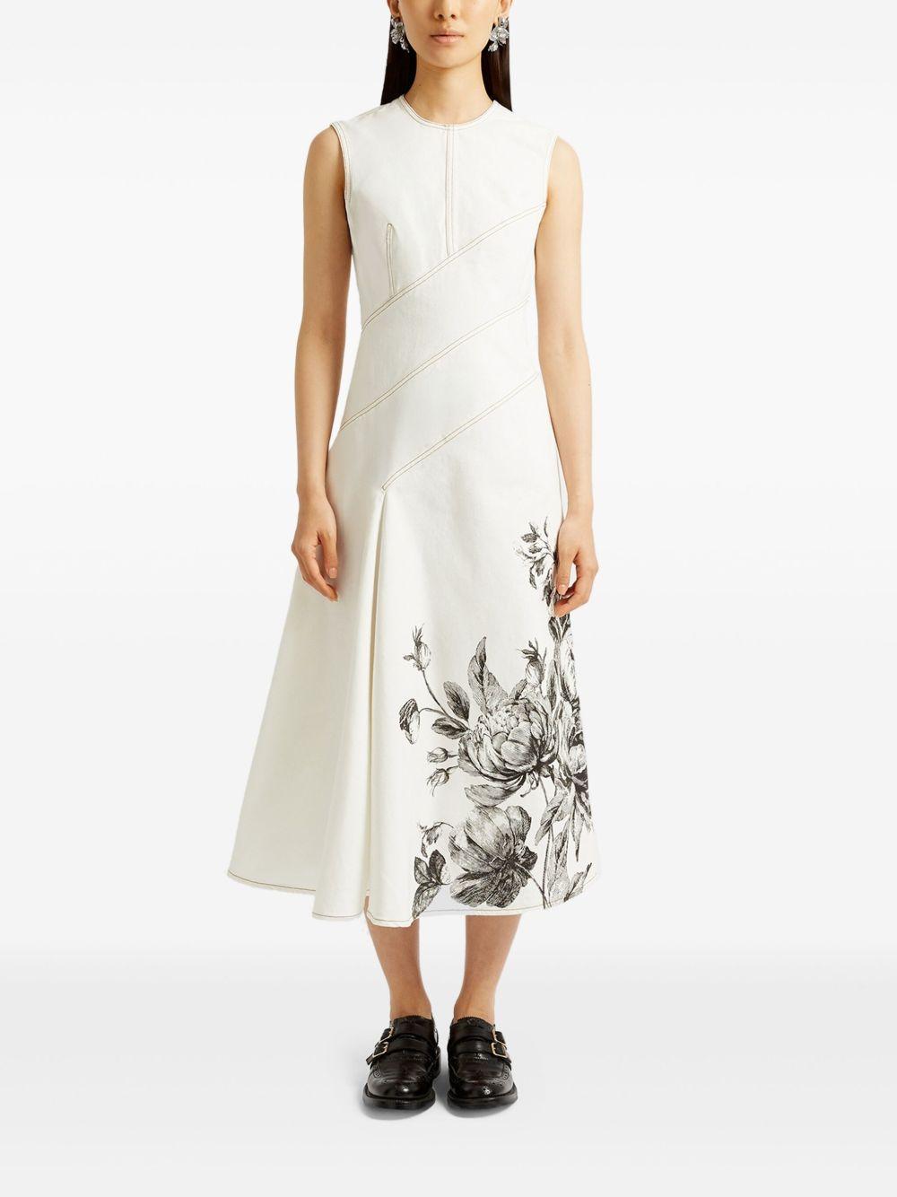 floral-print sleeveless midi dress  Product Image