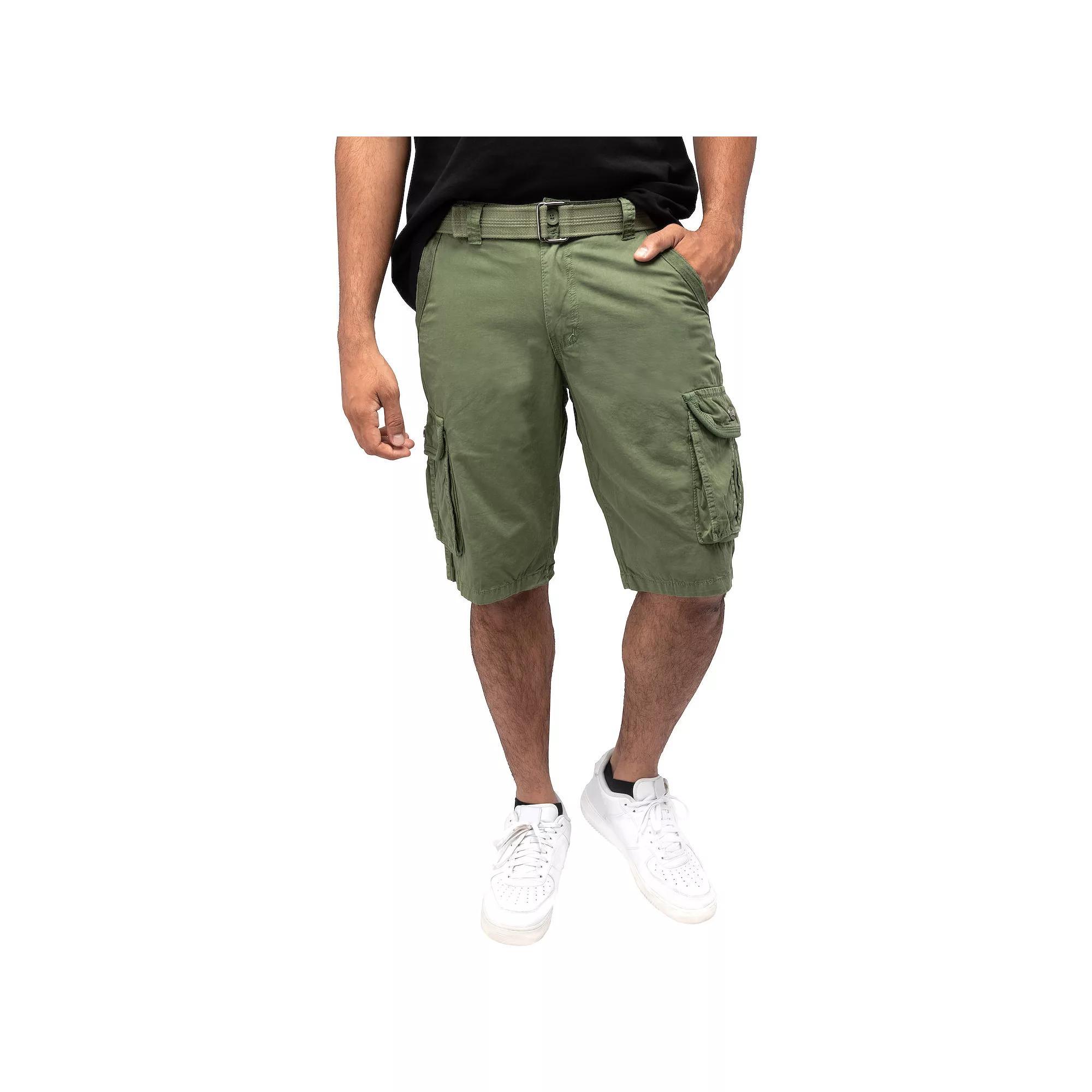Men's RAW X by Xray Regular-Fit Belted Button Cargo Shorts, Size: 38, Green Product Image