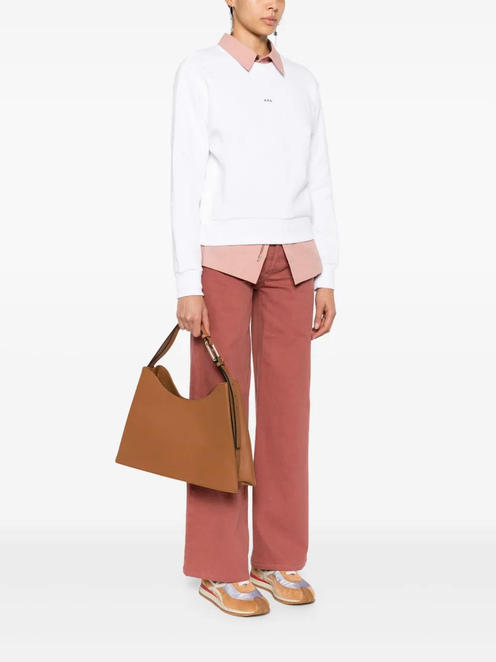 FURLA Nuvola Leather Shoulder Bag In Brown Product Image