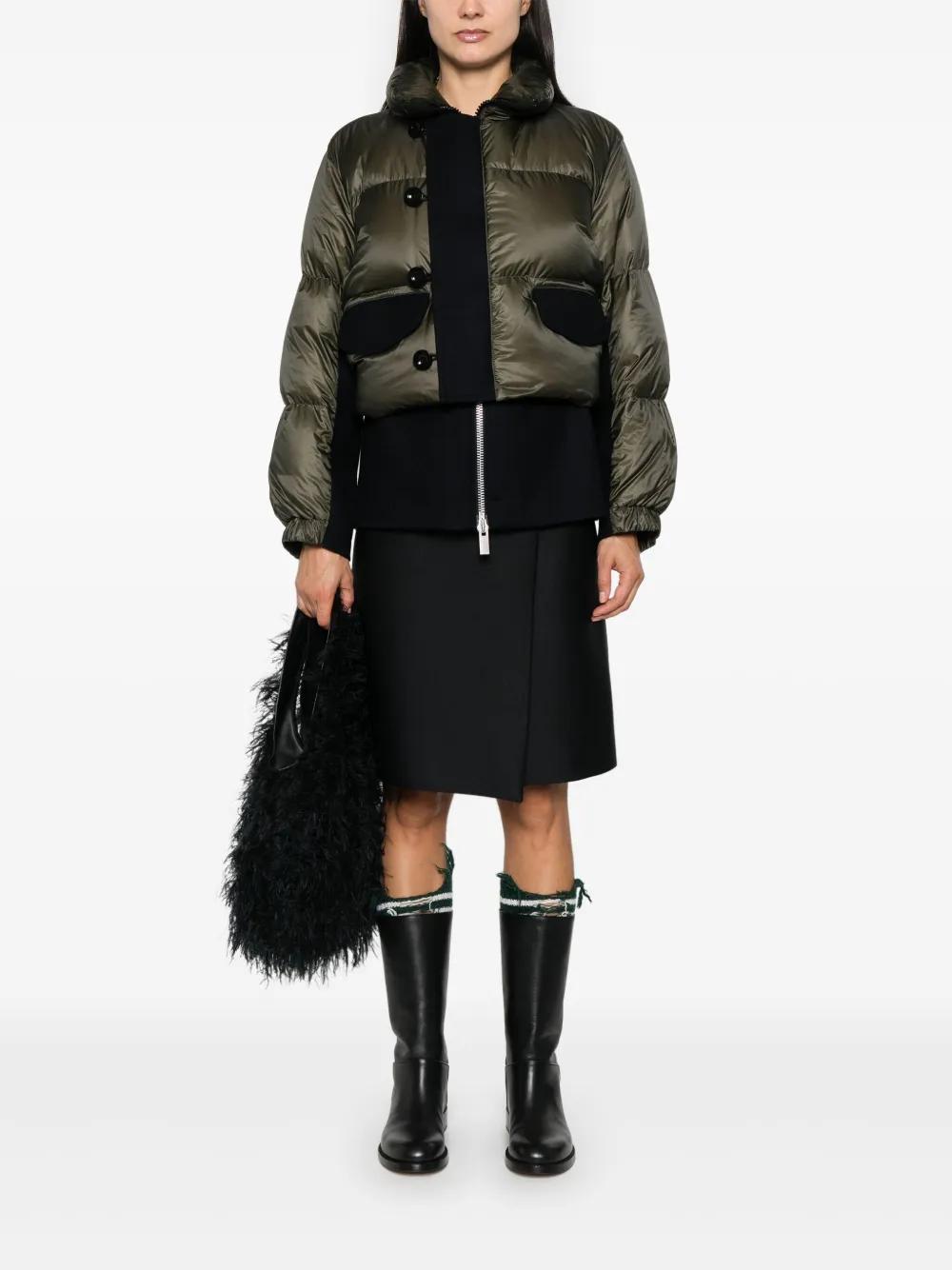 SACAI Layered Puffer Jacket In Green Product Image