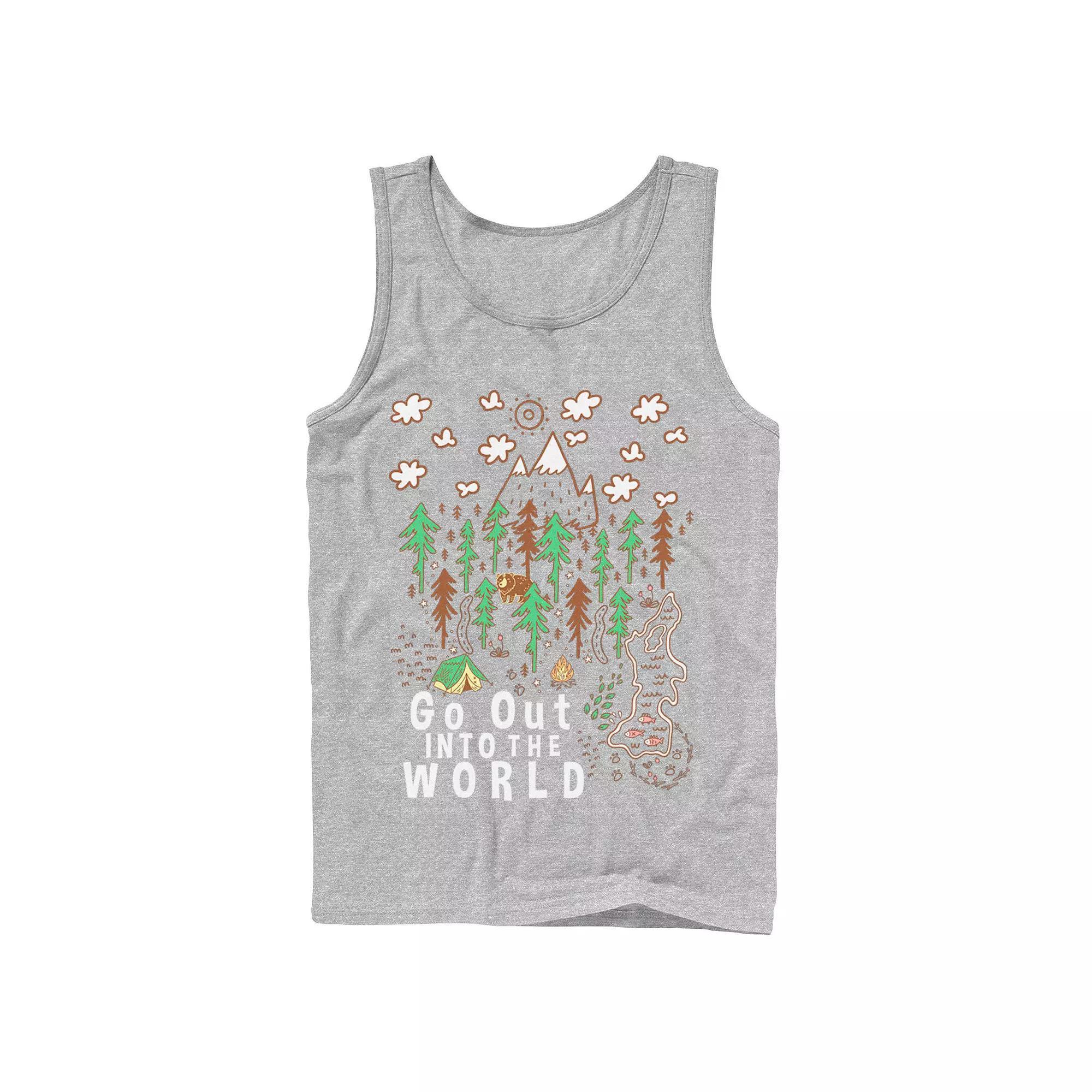 Mens Camping Go Out Into The World Tank Top Athletic Grey Product Image