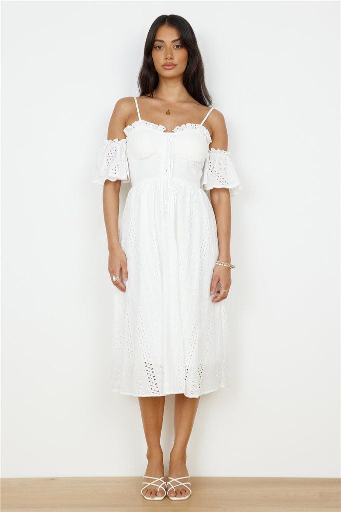 Basque Midi Dress White Product Image