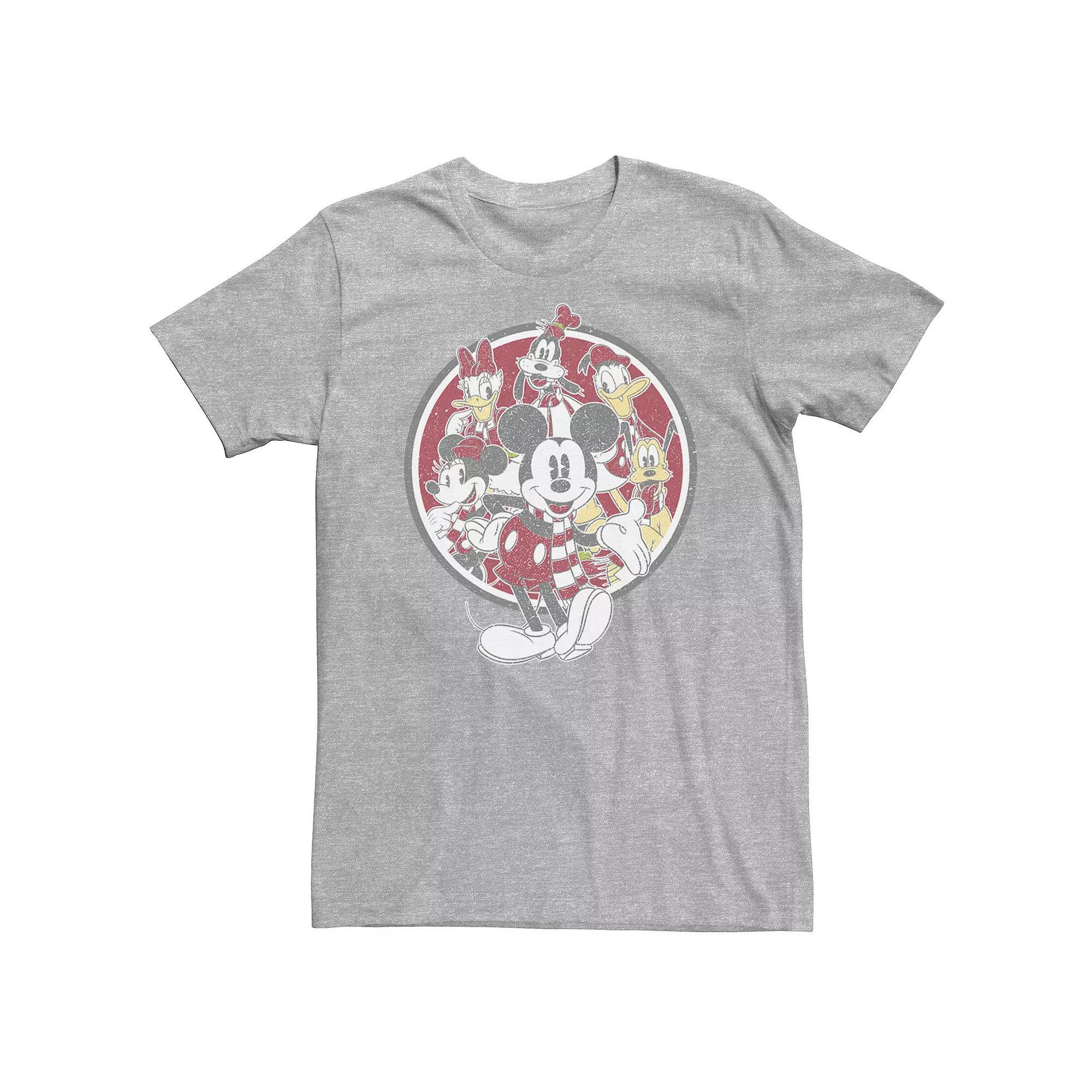Big & Tall Disney Mickey Mouse & Friends Cast Logo Tee, Men's, Size: XXL Tall, Athletic Grey Product Image