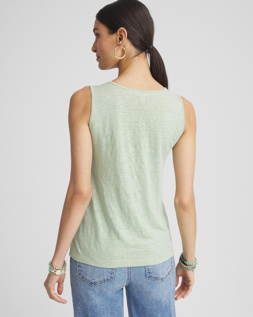 Linen Lace-Applique Tank Product Image