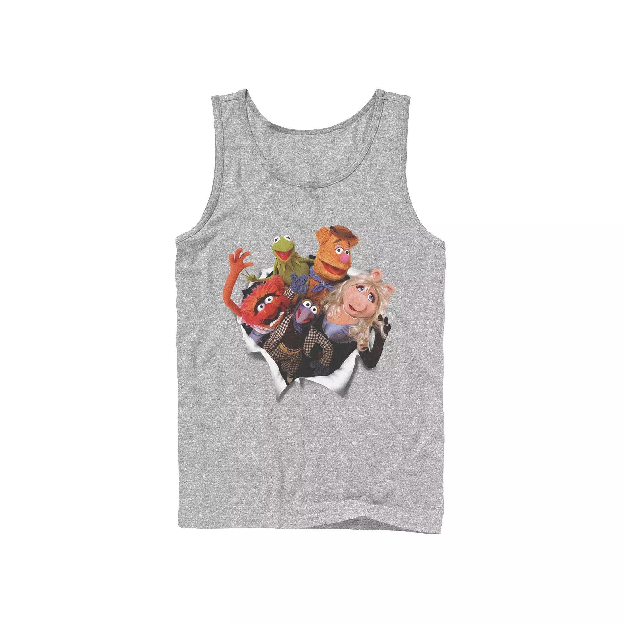 Men's Disney The Muppets Group Shot Breakthrough Tank Top, Boy's, Size: Large, Athletic Grey Product Image