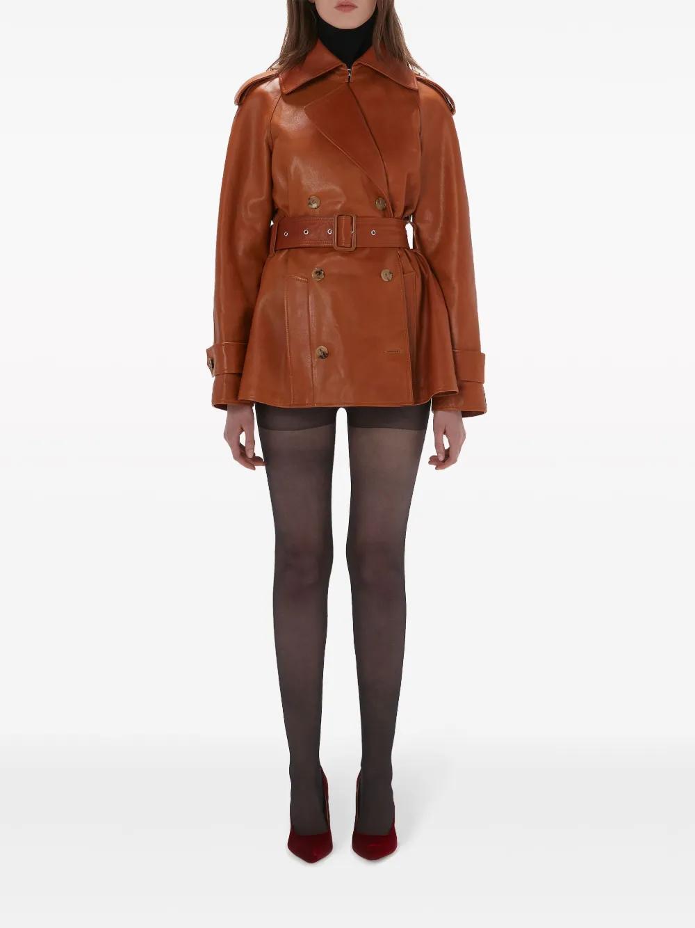 JW ANDERSON Leather Biker Jacket In Brown Product Image