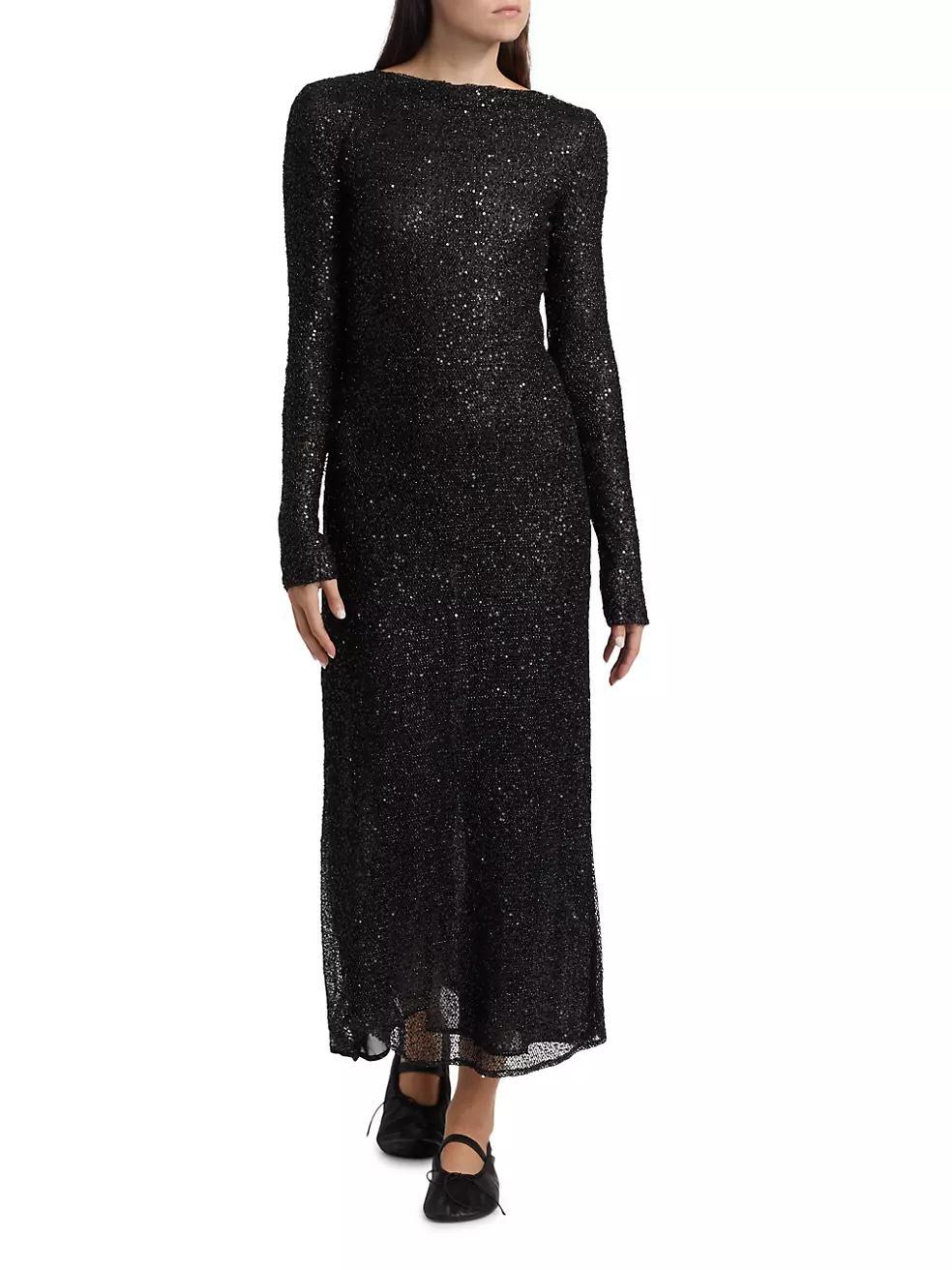 Marlowe Sequined Mesh Maxi Dress Product Image