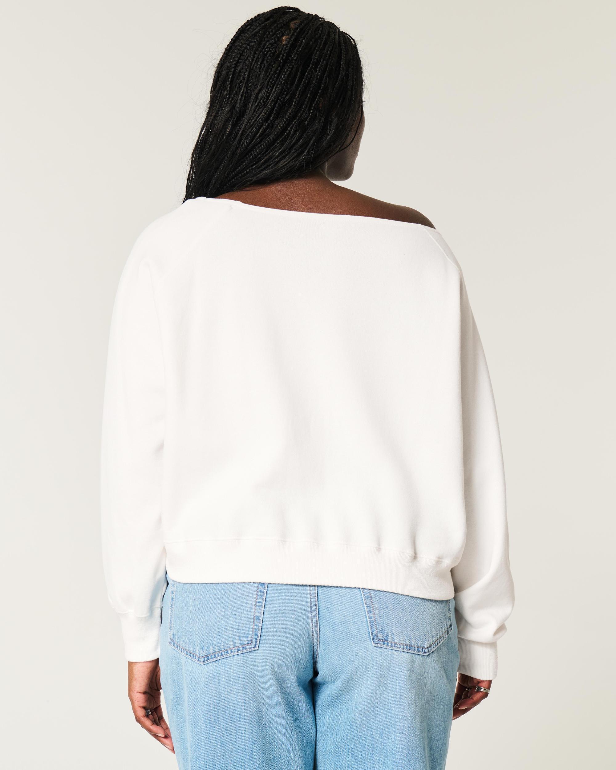 Easy Off-the-Shoulder NYC Graphic Sweatshirt Product Image