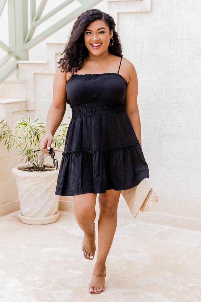 Pleasant Views Black Babydoll Mini Dress FINAL SALE Product Image