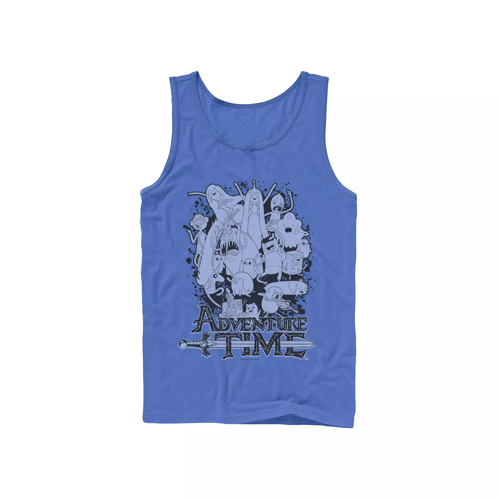 Men's Cartoon Network Adventure Time Splash Tank Top, Size: Small, Blue Product Image