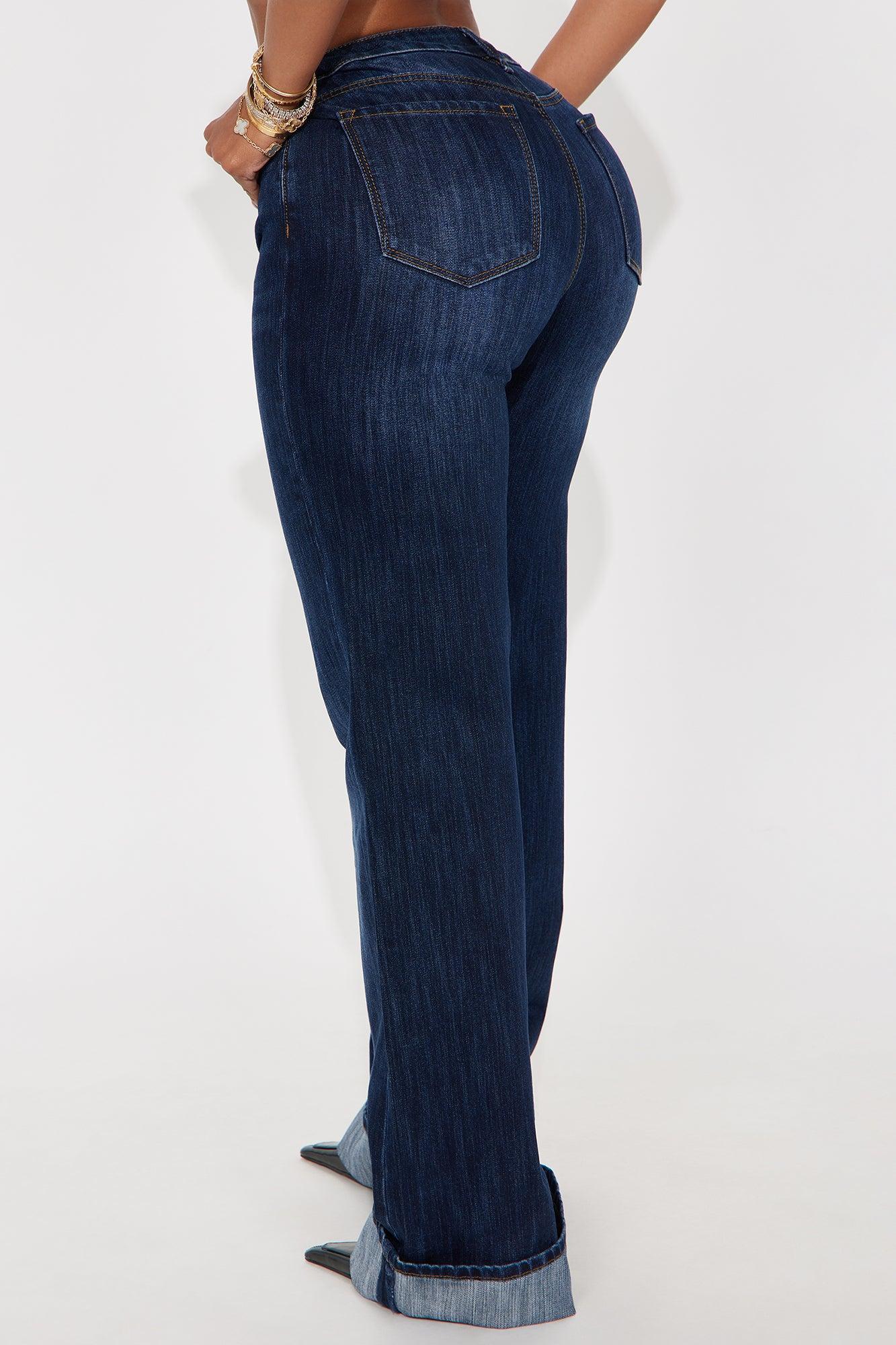 Tall On My Radar Cuffed Straight Leg Jeans - Dark Wash Product Image