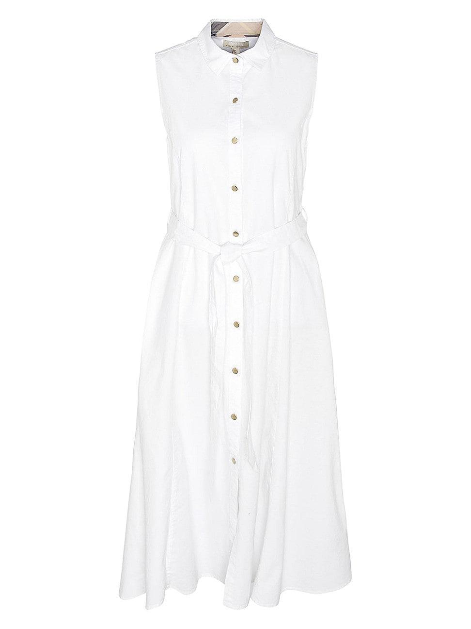 Womens Reil Belted Cotton-Blend Midi-Dress Product Image