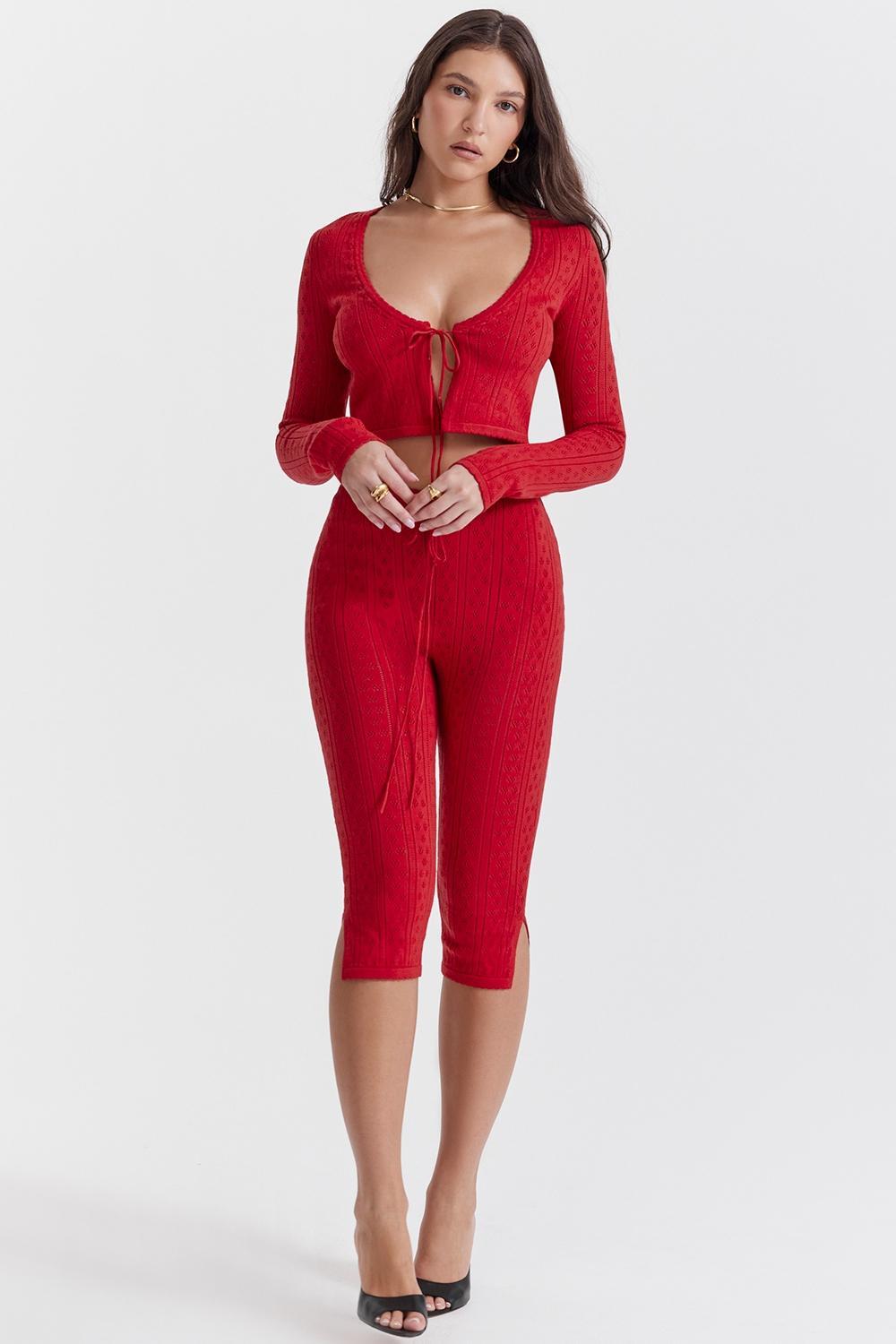 Abigail  cherry knit capri trousers - sale Product Image