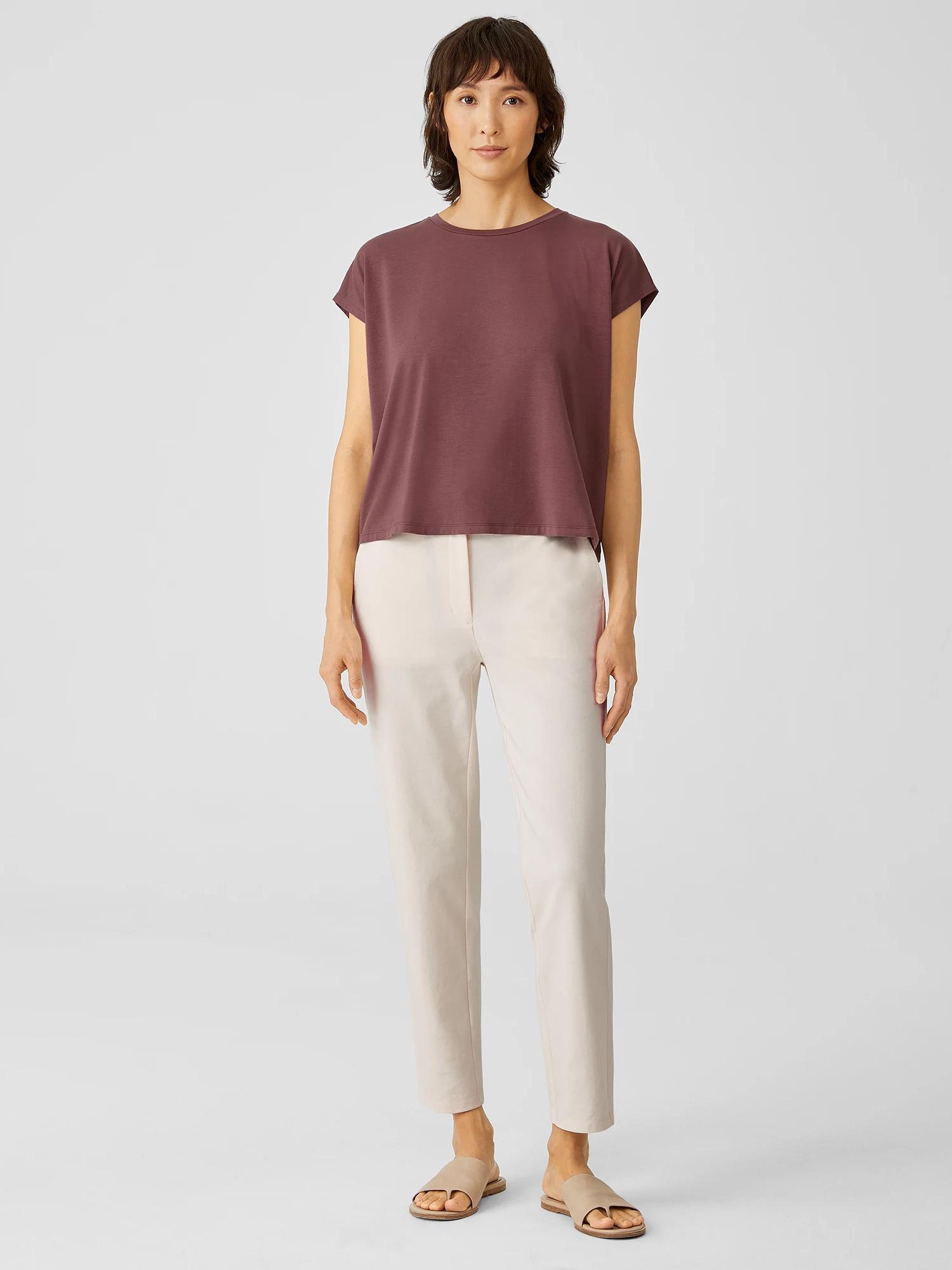 EILEEN FISHER Cotton Blend Ponte Slim Pantfemale Product Image