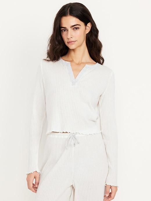 Ribbed Pajama Top Product Image