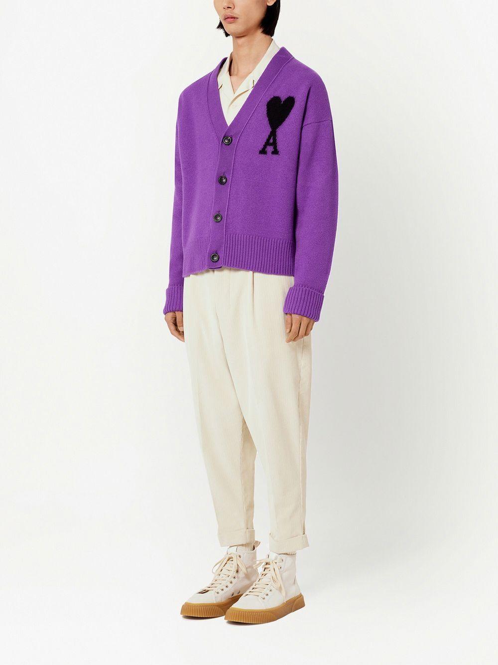 logo-intarsia wool cardigan Product Image