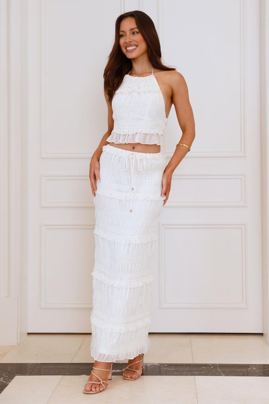 Barbados Halter Crop Top Cream Product Image