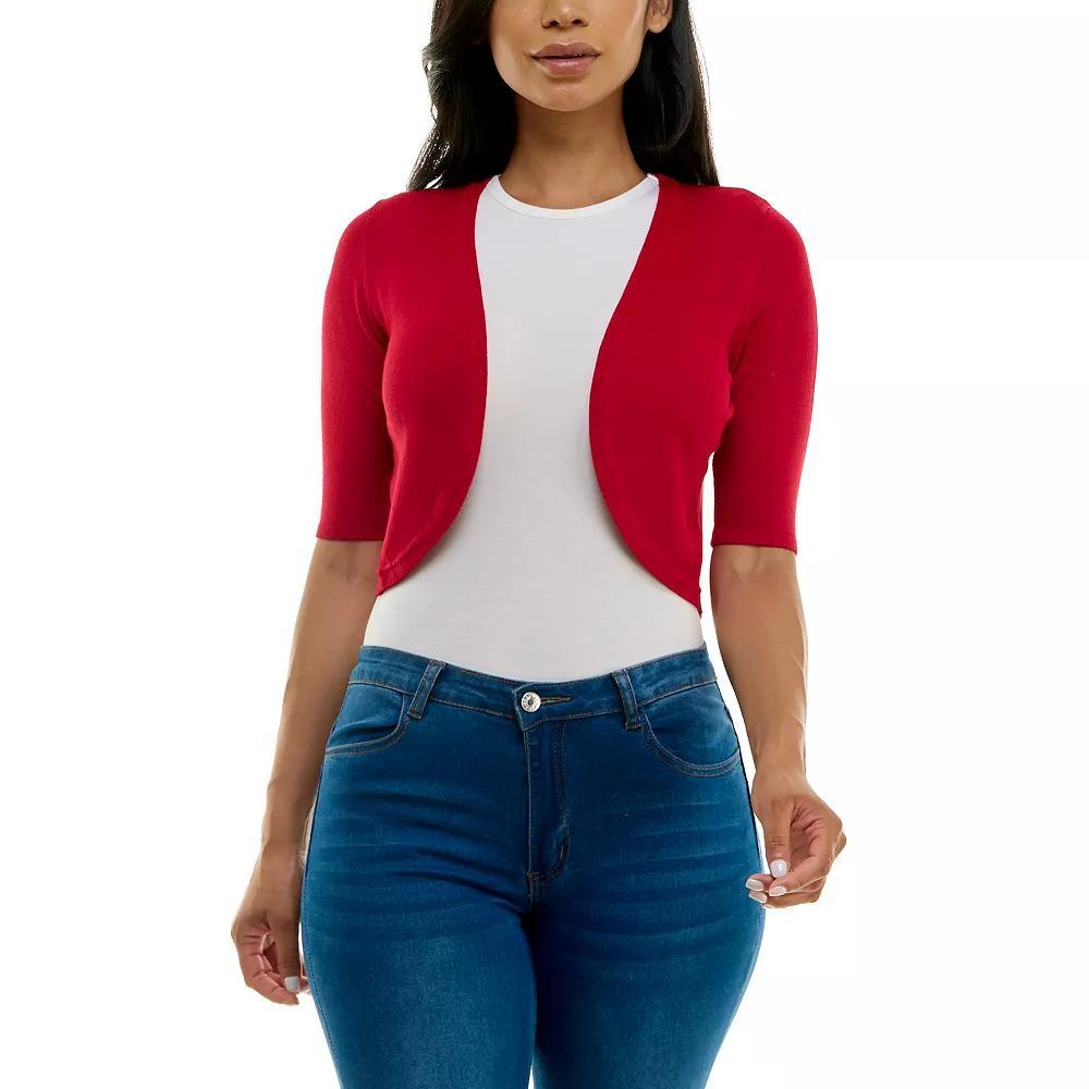 Women's Nina Leonard Curved Edge Bolero, Size: Large, Nina Red Product Image
