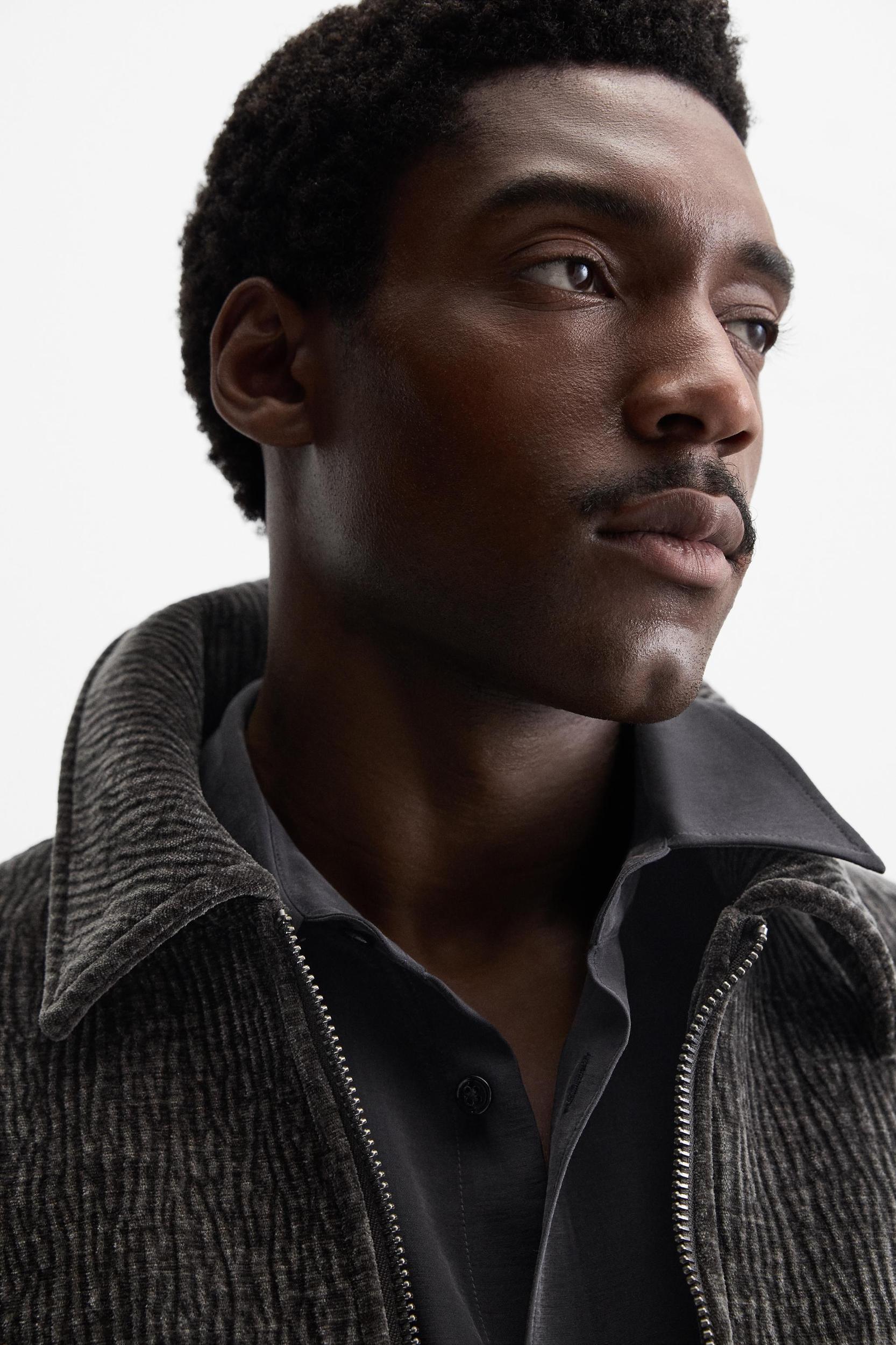 TEXTURED WRINKLED EFFECT JACKET Product Image