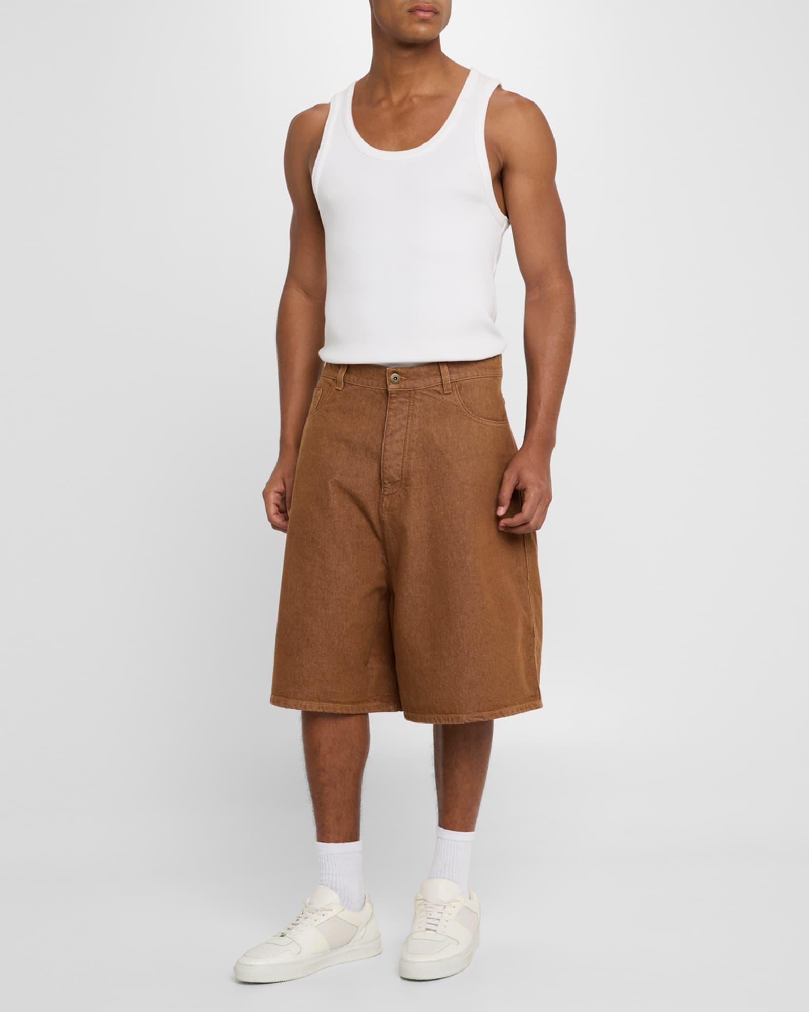 Men's Aged Denim Oversized Shorts Product Image