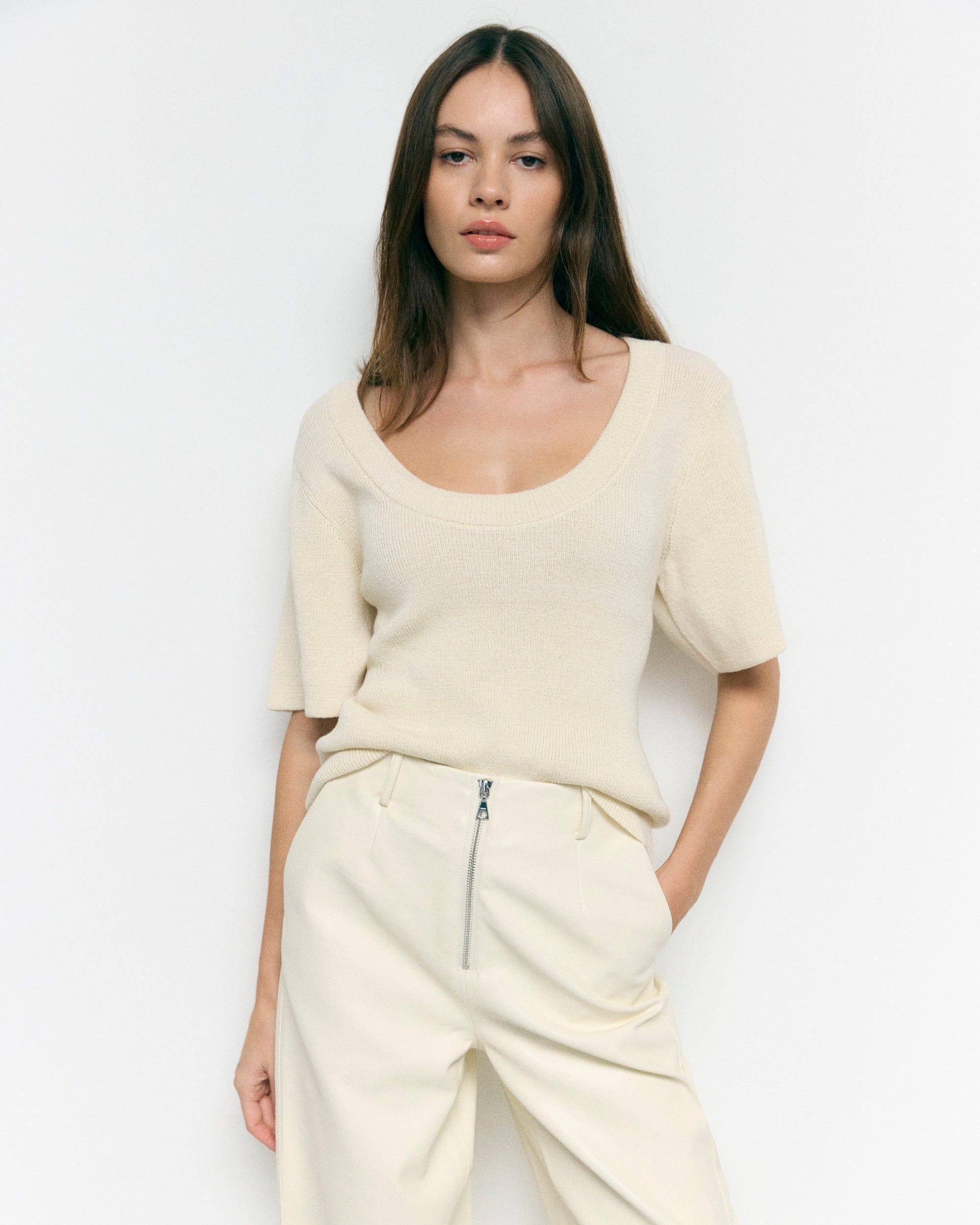 Reina Sculpted Scoop-Neck Knit Top Product Image