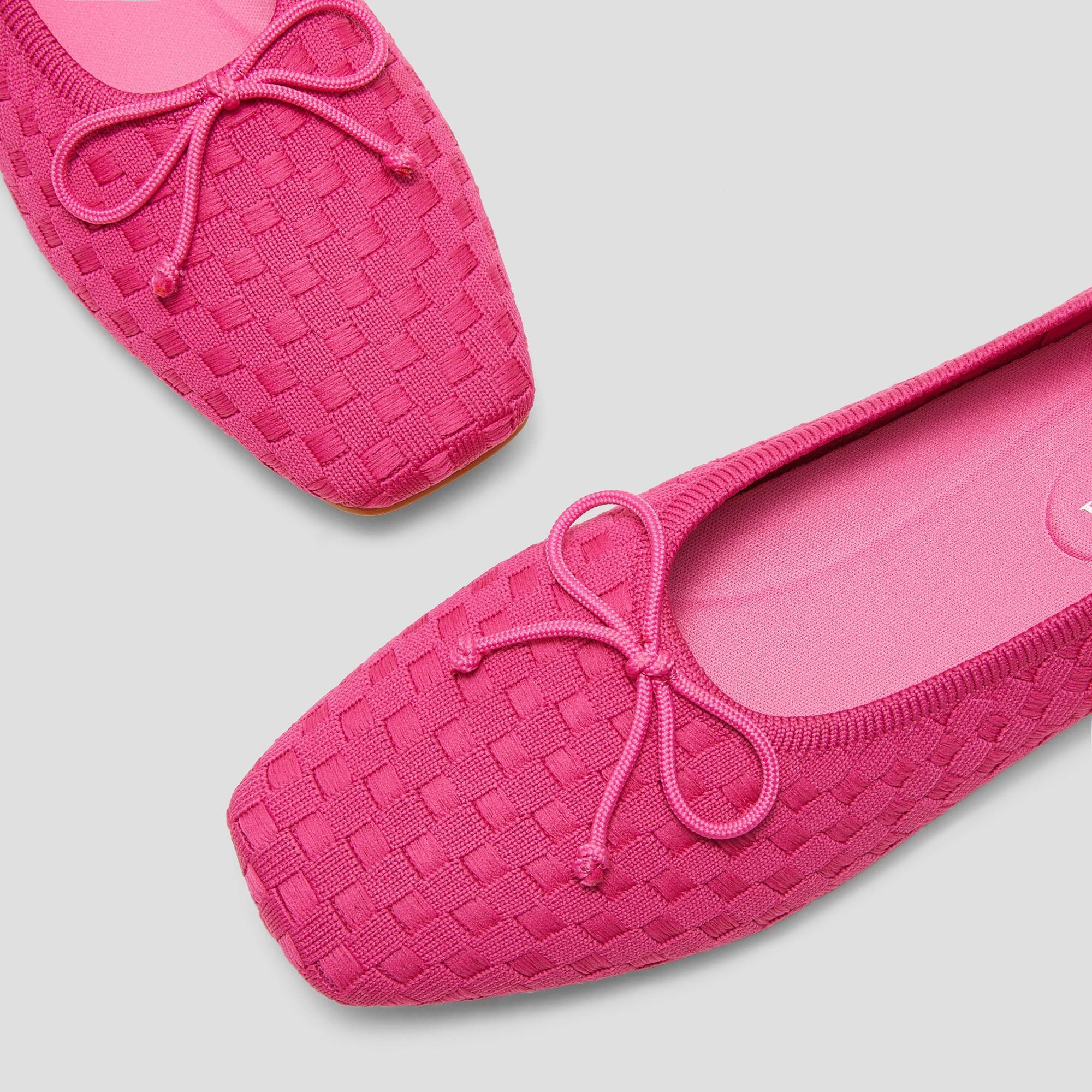 Square-Toe Bow Ballerina Flats (Margaret) Product Image