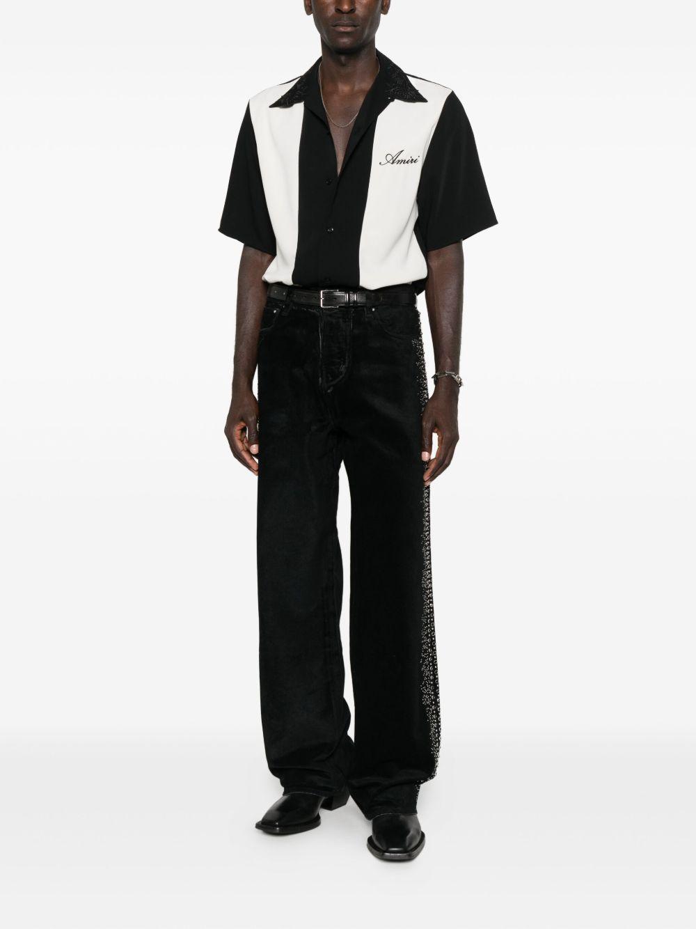 floral-collar panelled shirt Product Image