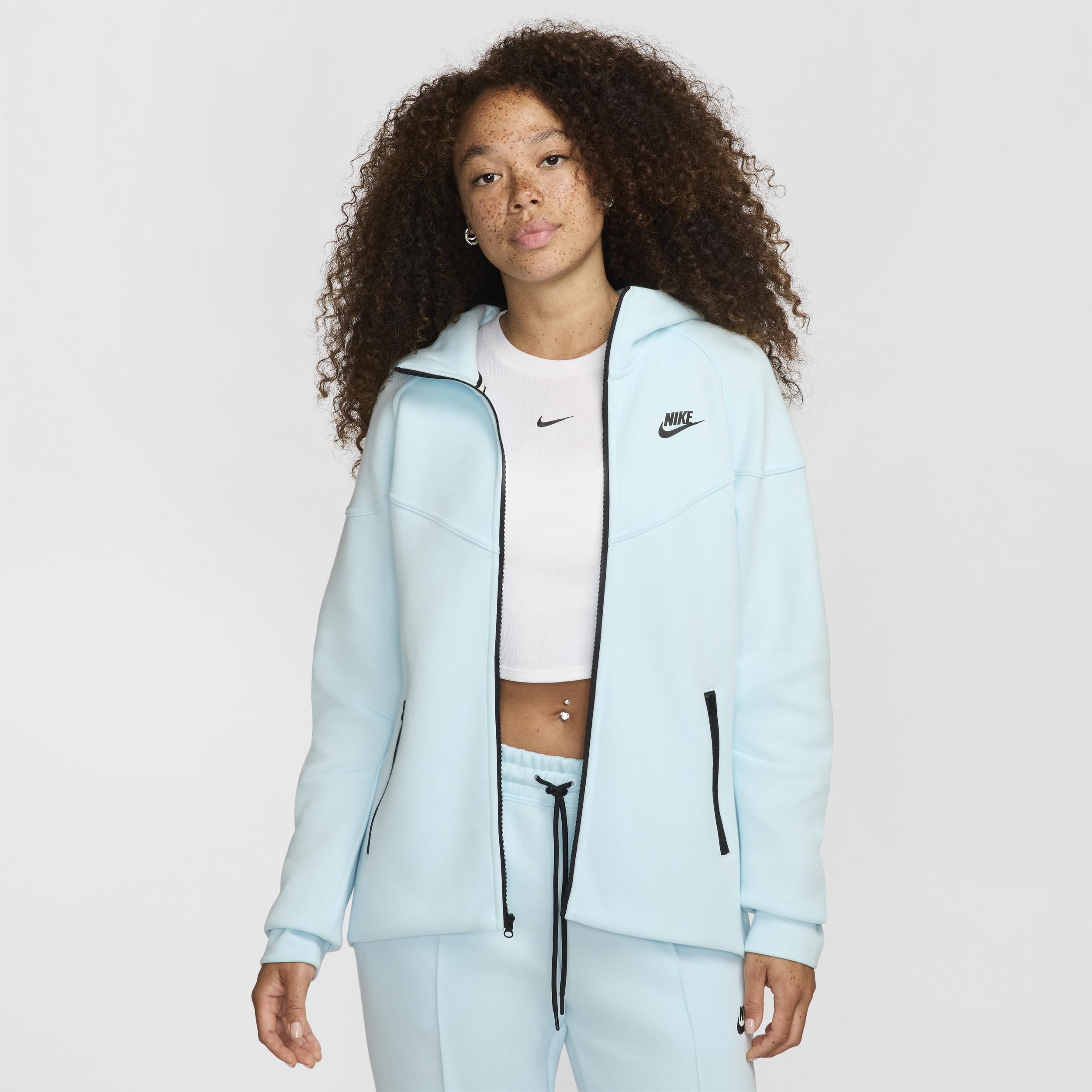 Nike Womens NSW Tech Fleece WR Full-Zip Hoodie - Glacier Blue/Black Product Image