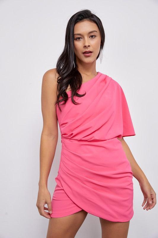 One Shoulder Wrap Dress Kids Product Image