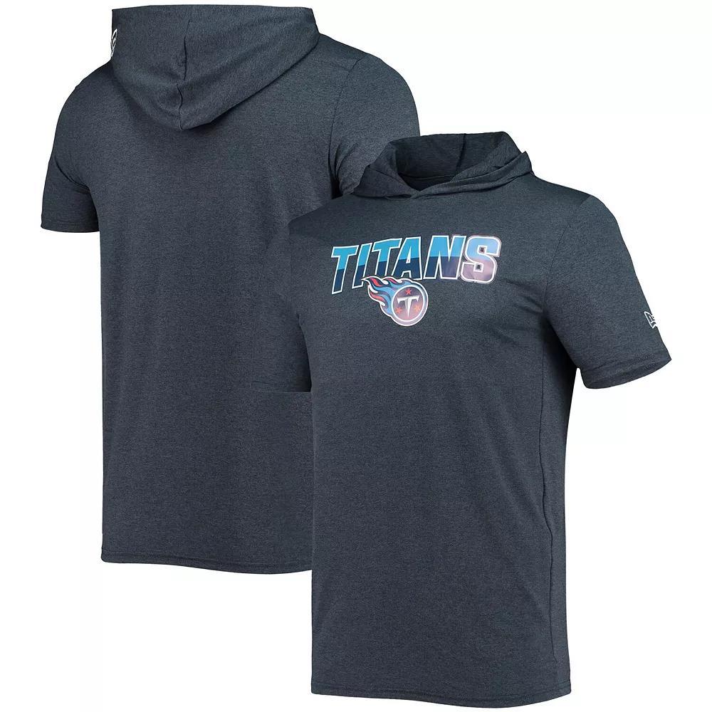 Men's New Era Heathered Navy Tennessee Titans Team Brushed Hoodie T-Shirt, Size: Medium, Blue Product Image