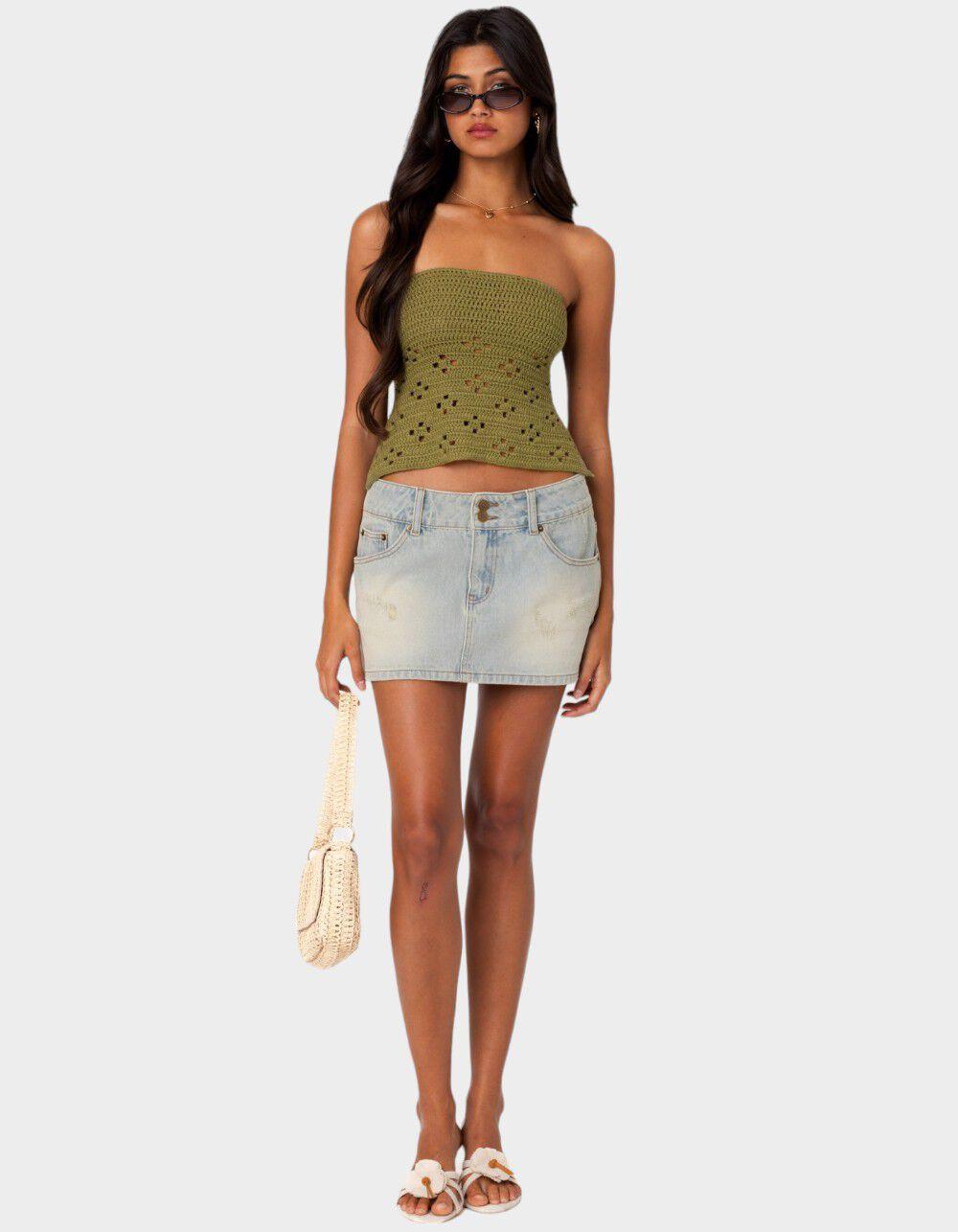 EDIKTED Niki Crochet Strapless Top Product Image
