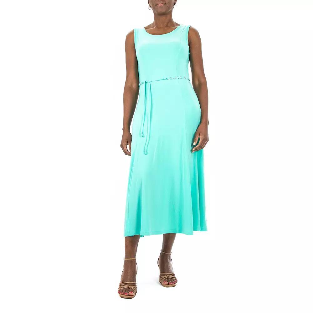 Women's Nina Leonard A-Line Midi Tank Top Dress, Size: Medium, Green Product Image