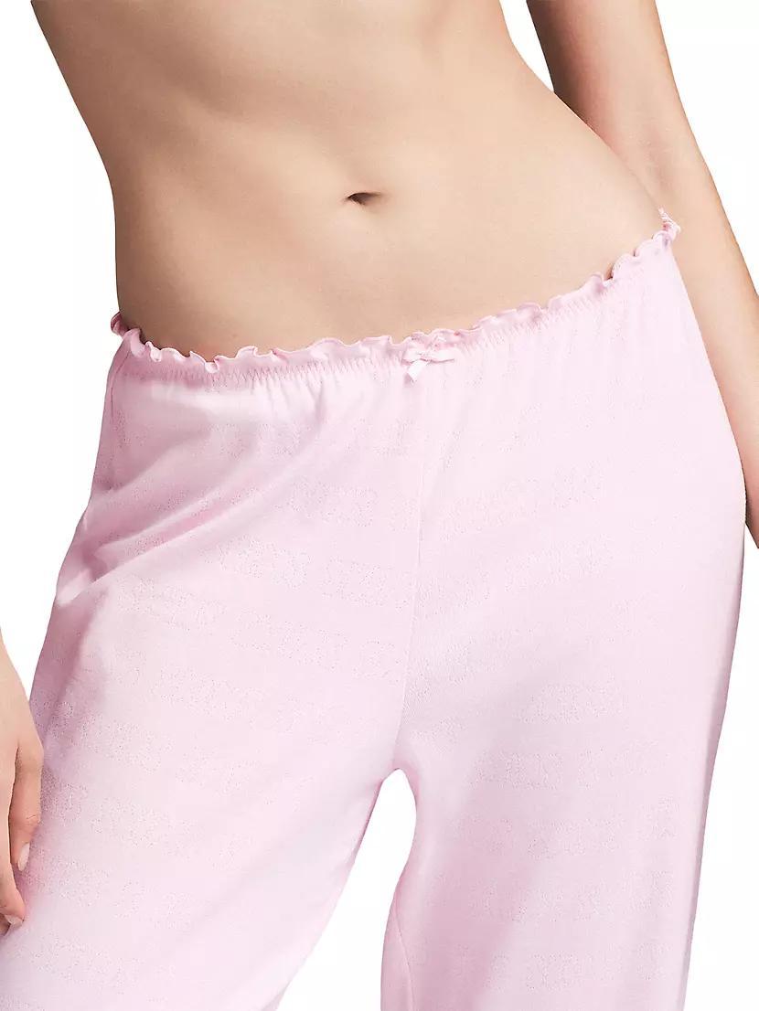 Logo Pointelle Straight Leg Pants Product Image