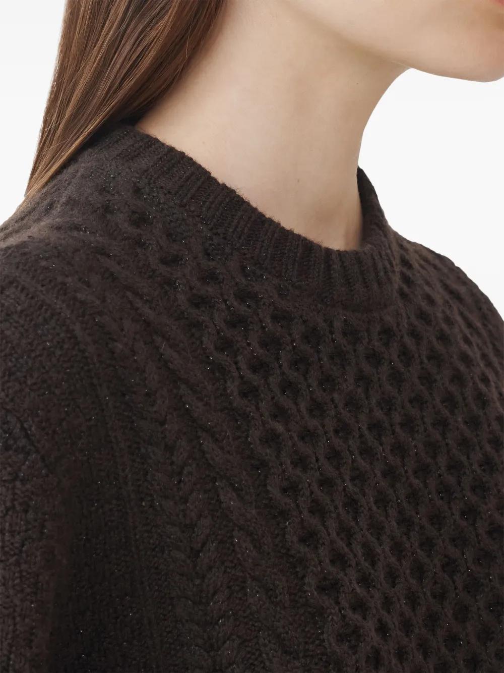 FABIANA FILIPPI Platinum Fisherman Sweater With Lurex In Brown Product Image