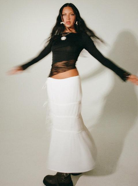 Perky Maxi Skirt White Product Image