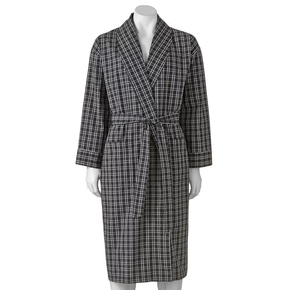 Big & Tall Hanes® Lightweight Woven Shawl Robe, Men's, Size: 5XL/6XL, Red Plaid Product Image