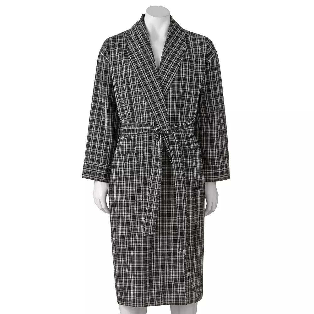 Big & Tall Hanes® Lightweight Woven Shawl Robe, Men's, Size: 5XL/6XL, Red Plaid Product Image