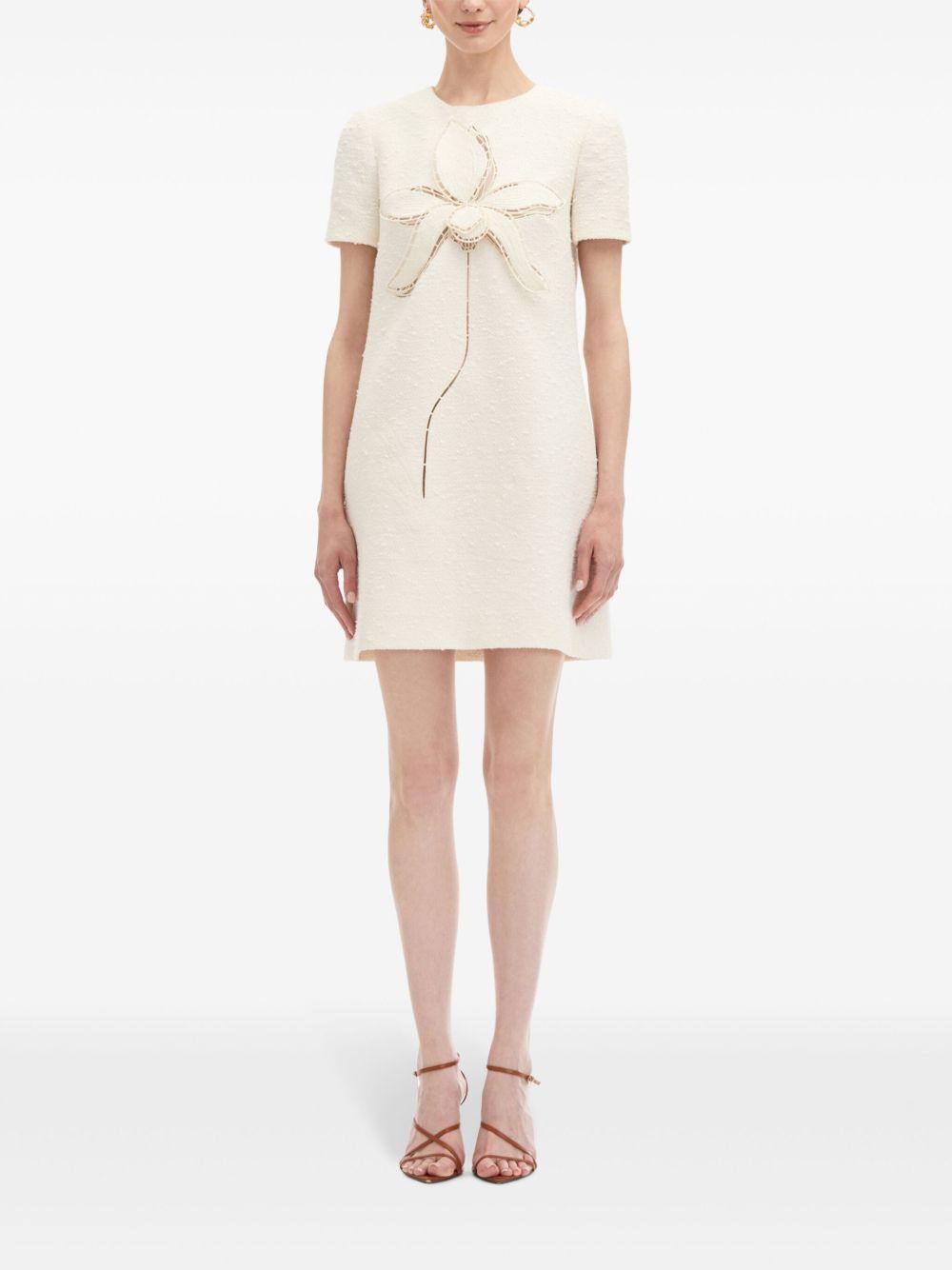 Orchid embroidered tweed shift dress Product Image