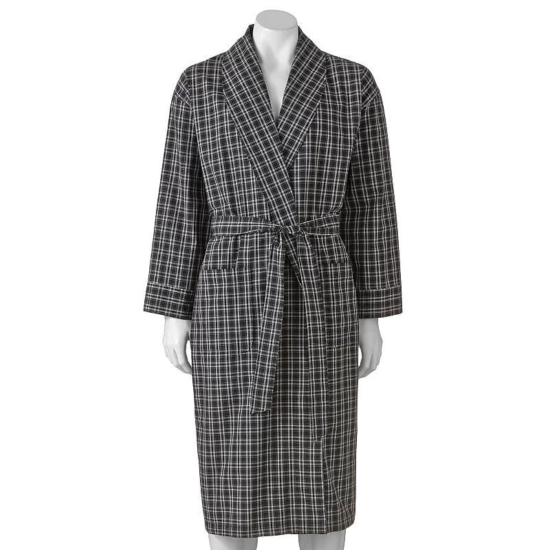 Big & Tall Hanes® Lightweight Woven Shawl Robe, Men's, Size: 5XL/6XL, Red Plaid Product Image