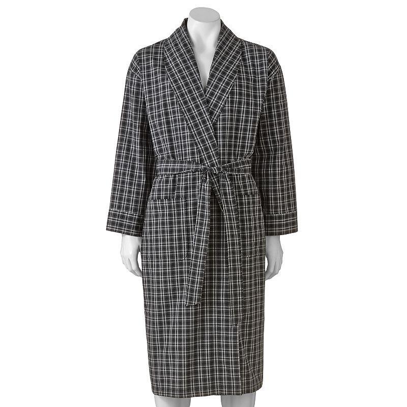 Big & Tall Hanes® Lightweight Woven Shawl Robe, Men's, Size: 5XL/6XL, Red Plaid Product Image