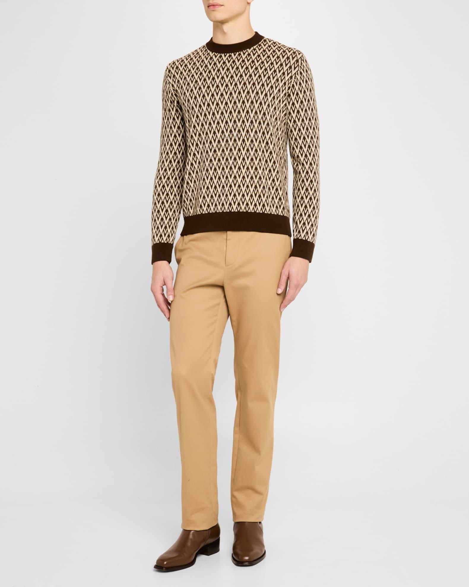 Men's V Jacquard Wool Sweater Product Image
