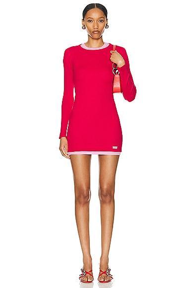 Alexander Wang Ribbed Knit Long Sleeve Tee Dress Product Image