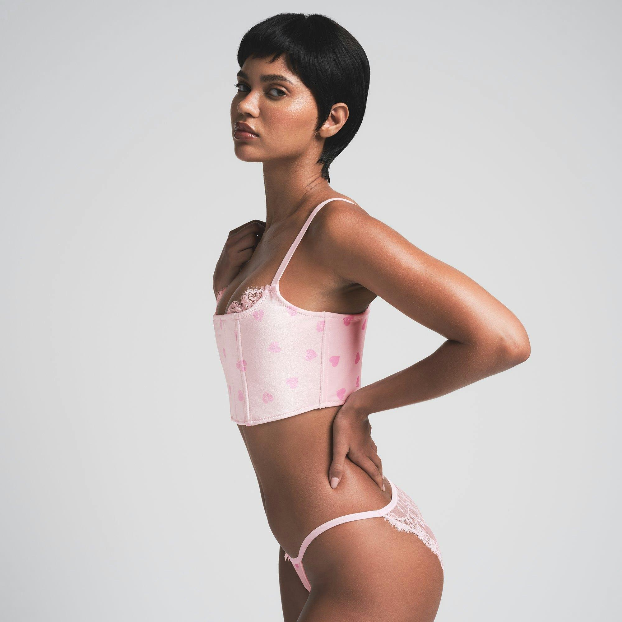 VELVET LACE CROPPED CORSET | CHERRY BLOSSOM HEART BREAKER Product Image